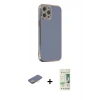MARSİLYAN™- iPhone 12 Pro Max Kılıf Yankı Serisi - Siyah 20D Premium Cam Ekran Koruyucu + Renkli Kamera Lens Koruma Cam - SI