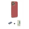 MARSİLYAN™- iPhone 12 Pro Max Kılıf Yankı Serisi - Siyah 20D Premium Cam Ekran Koruyucu + Renkli Kamera Lens Koruma Cam - YL