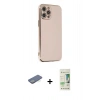 MARSİLYAN™- iPhone 12 Pro Max Kılıf Yankı Serisi - Siyah 20D Premium Cam Ekran Koruyucu + Renkli Kamera Lens Koruma Cam - YL