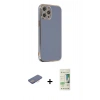 MARSİLYAN™- iPhone 12 Pro Max Kılıf Yankı Serisi - Siyah 20D Premium Cam Ekran Koruyucu + Renkli Kamera Lens Koruma Cam - PE