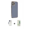 MARSİLYAN™- iPhone 12 Pro Max Kılıf Yankı Serisi - Siyah 20D Premium Cam Ekran Koruyucu + Shine Kamera Lens - LT