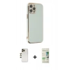 MARSİLYAN™- iPhone 12 Pro Max Kılıf Yankı Serisi - Siyah 20D Premium Cam Ekran Koruyucu + Shine Kamera Lens - GD