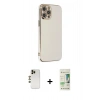 MARSİLYAN™- iPhone 12 Pro Max Kılıf Yankı Serisi - Siyah 20D Premium Cam Ekran Koruyucu + Shine Kamera Lens - GD