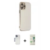 MARSİLYAN™- iPhone 12 Pro Max Kılıf Yankı Serisi - Siyah 20D Premium Cam Ekran Koruyucu + Shine Kamera Lens - LT