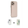 MARSİLYAN™- iPhone 12 Pro Max Kılıf Yankı Serisi - Siyah 20D Premium Cam Ekran Koruyucu + Shine Kamera Lens - LT