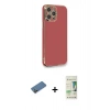 MARSİLYAN™- iPhone 12 Pro Max Kılıf Yankı Serisi - Siyah 20D Premium Cam Ekran Koruyucu + Shine Kamera Lens Koruma Cam - GD