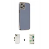 MARSİLYAN™- iPhone 12 Pro Max Kılıf Yankı Serisi - Siyah 20D Premium Cam Ekran Koruyucu + Shine Kamera Lens - GD