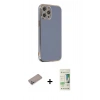 MARSİLYAN™- iPhone 12 Pro Max Kılıf Yankı Serisi - Siyah 20D Premium Cam Ekran Koruyucu + Shine Kamera Lens Koruma Cam - SABE