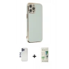 MARSİLYAN™- iPhone 12 Pro Max Kılıf Yankı Serisi - Siyah 20D Premium Cam Ekran Koruyucu + Shine Kamera Lens - LT