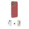 MARSİLYAN™- iPhone 12 Pro Max Kılıf Yankı Serisi - Siyah 20D Premium Cam Ekran Koruyucu + Shine Kamera Lens - LT