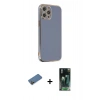 MARSİLYAN™- iPhone 12 Pro Max Kılıf Yankı Serisi - Siyah 360 Mat Full Body Arka Koruyucu + Shine Kamera Lens Koruma Cam - GD