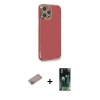 MARSİLYAN™- iPhone 12 Pro Max Kılıf Yankı Serisi - Siyah 360 Mat Full Body Arka Koruyucu + Shine Kamera Lens Koruma Cam - SABE