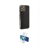 MARSİLYAN™- iPhone 12 Pro Max Kılıf Yankı Serisi - Siyah 3D Antistatik Cam Ekran Koruyucu