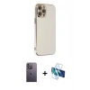 MARSİLYAN™- iPhone 12 Pro Max Kılıf Yankı Serisi - Siyah 3D Antistatik Cam Ekran Koruyucu + Neon Fosforlu Kamera Lens - BZ