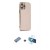 MARSİLYAN™- iPhone 12 Pro Max Kılıf Yankı Serisi - Siyah 3D Antistatik Cam Ekran Koruyucu + Shine Kamera Lens Koruma Cam - PE