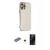MARSİLYAN™- iPhone 12 Pro Max Kılıf Yankı Serisi - Siyah 3D Antistatik Hayalet Cam Ekran Koruyucu + Renkli Kamera Lens Koruma Cam - SI