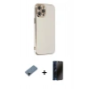 MARSİLYAN™- iPhone 12 Pro Max Kılıf Yankı Serisi - Siyah 3D Antistatik Hayalet Cam Ekran Koruyucu + Shine Kamera Lens Koruma Cam - SH
