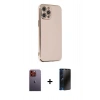 MARSİLYAN™- iPhone 12 Pro Max Kılıf Yankı Serisi - Siyah 3D Antistatik Hayalet Cam Ekran Koruyucu + Neon Fosforlu Kamera Lens - TU
