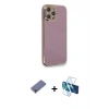 MARSİLYAN™- iPhone 12 Pro Max Kılıf Yankı Serisi - Siyah 3D Antistatik Seramik Nano Ekran Koruyucu + Metal Kamera Lens Koruma Cam - GD