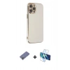 MARSİLYAN™- iPhone 12 Pro Max Kılıf Yankı Serisi - Siyah 3D Antistatik Seramik Nano Ekran Koruyucu + Metal Kamera Lens Koruma Cam - GD