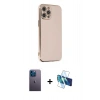 MARSİLYAN™- iPhone 12 Pro Max Kılıf Yankı Serisi - Siyah 3D Antistatik Seramik Nano Ekran Koruyucu + Neon Fosforlu Kamera Lens - MI