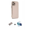 MARSİLYAN™- iPhone 12 Pro Max Kılıf Yankı Serisi - Siyah 3D Antistatik Seramik Nano Ekran Koruyucu + Shine Kamera Lens Koruma Cam - SABE
