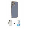MARSİLYAN™- iPhone 12 Pro Max Kılıf Yankı Serisi - Siyah 5D Eko Cam Ekran Koruyucu + Shine Kamera Lens - GD