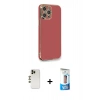 MARSİLYAN™- iPhone 12 Pro Max Kılıf Yankı Serisi - Siyah 5D Eko Cam Ekran Koruyucu + Shine Kamera Lens - GD