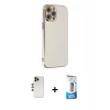 MARSİLYAN™- iPhone 12 Pro Max Kılıf Yankı Serisi - Siyah 5D Eko Cam Ekran Koruyucu + Shine Kamera Lens - GD