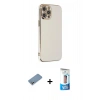 MARSİLYAN™- iPhone 12 Pro Max Kılıf Yankı Serisi - Siyah 5D Eko Cam Ekran Koruyucu + Shine Kamera Lens Koruma Cam - GS