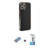 MARSİLYAN™- iPhone 12 Pro Max Kılıf Yankı Serisi - Siyah 5D Eko Cam Ekran Koruyucu + Shine Kamera Lens Koruma Cam - GS
