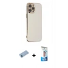 MARSİLYAN™- iPhone 12 Pro Max Kılıf Yankı Serisi - Siyah 5D Eko Cam Ekran Koruyucu + Mavi Shine Kamera Lens Koruma Cam