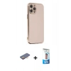 MARSİLYAN™- iPhone 12 Pro Max Kılıf Yankı Serisi - Siyah 5D Eko Cam Ekran Koruyucu + Renkli Kamera Lens Koruma Cam - TU