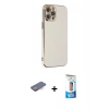 MARSİLYAN™- iPhone 12 Pro Max Kılıf Yankı Serisi - Siyah 5D Eko Cam Ekran Koruyucu + Renkli Kamera Lens Koruma Cam - TU