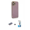 MARSİLYAN™- iPhone 12 Pro Max Kılıf Yankı Serisi - Siyah 5D Eko Cam Ekran Koruyucu + Renkli Kamera Lens Koruma Cam - TU