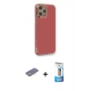 MARSİLYAN™- iPhone 12 Pro Max Kılıf Yankı Serisi - Siyah 5D Eko Cam Ekran Koruyucu + Renkli Kamera Lens Koruma Cam - SI