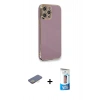 MARSİLYAN™- iPhone 12 Pro Max Kılıf Yankı Serisi - Siyah 5D Eko Cam Ekran Koruyucu + Renkli Kamera Lens Koruma Cam - SI