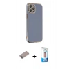 MARSİLYAN™- iPhone 12 Pro Max Kılıf Yankı Serisi - Siyah 5D Eko Cam Ekran Koruyucu + Shine Kamera Lens Koruma Cam - SABE