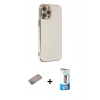MARSİLYAN™- iPhone 12 Pro Max Kılıf Yankı Serisi - Siyah 5D Eko Cam Ekran Koruyucu + Shine Kamera Lens Koruma Cam - SABE