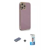 MARSİLYAN™- iPhone 12 Pro Max Kılıf Yankı Serisi - Siyah 5D Eko Cam Ekran Koruyucu + Renkli Kamera Lens Koruma Cam - YL