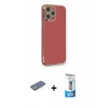 MARSİLYAN™- iPhone 12 Pro Max Kılıf Yankı Serisi - Siyah 5D Eko Cam Ekran Koruyucu + Renkli Kamera Lens Koruma Cam - YL