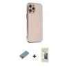 MARSİLYAN™- iPhone 12 Pro Max Kılıf Yankı Serisi - Siyah 6D Mat Seramik Hayalet Nano Ekran Koruyucu + Shine Kamera Lens Koruma Cam - GI