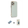 MARSİLYAN™- iPhone 12 Pro Max Kılıf Yankı Serisi - Siyah 6D Mat Seramik Hayalet Nano Ekran Koruyucu + Shine Kamera Lens Koruma Cam - GI