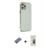 MARSİLYAN™- iPhone 12 Pro Max Kılıf Yankı Serisi - Siyah 6D Mat Seramik Hayalet Nano Ekran Koruyucu + Metal Kamera Lens Koruma Cam - GD