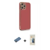 MARSİLYAN™- iPhone 12 Pro Max Kılıf Yankı Serisi - Siyah 6D Mat Seramik Hayalet Nano Ekran Koruyucu + Shine Kamera Lens Koruma Cam - GD