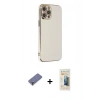 MARSİLYAN™- iPhone 12 Pro Max Kılıf Yankı Serisi - Siyah 6D Mat Seramik Hayalet Nano Ekran Koruyucu + Metal Kamera Lens Koruma Cam - GD