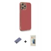 MARSİLYAN™- iPhone 12 Pro Max Kılıf Yankı Serisi - Siyah 6D Mat Seramik Hayalet Nano Ekran Koruyucu + Metal Kamera Lens Koruma Cam - GD