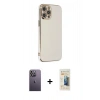 MARSİLYAN™- iPhone 12 Pro Max Kılıf Yankı Serisi - Siyah 6D Mat Seramik Hayalet Nano Ekran Koruyucu + Neon Fosforlu Kamera Lens - BZ