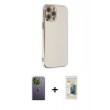 MARSİLYAN™- iPhone 12 Pro Max Kılıf Yankı Serisi - Siyah 6D Mat Seramik Hayalet Nano Ekran Koruyucu + Neon Fosforlu Kamera Lens - YL