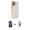 MARSİLYAN™- iPhone 12 Pro Max Kılıf Yankı Serisi - Siyah 6D Mat Seramik Hayalet Nano Ekran Koruyucu + Neon Fosforlu Kamera Lens - MI